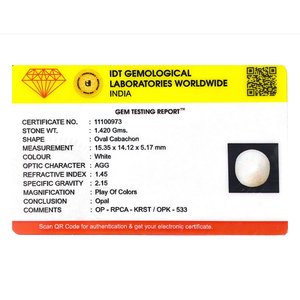 Natural Fire Opal Oval Cabochon 7.1 Carat Loose Gemstone for Fine Jewelry - Product Image 4