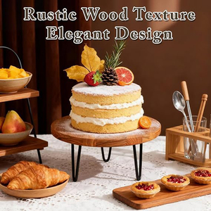 3 Pcs Buffet <b>Risers</b> Wood Round Food <b>Riser</b> Dessert <b>Table</b> Display Stand Set for Party Wood Cupcake Stand Cake Stand - Product Image 3