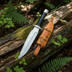 Cuchillo Bowie Vikingo Hecho a Mano de Acero D2 con Mango de Micarta y Punta Caída de 14 Pulgadas |   Funda de Cuero de Grado Industrial OEM para Camping y Regalos - Product Image 1