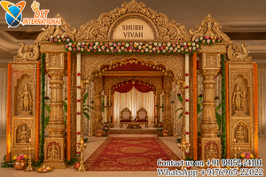 Mandapam Tradicional Kalyana para Bodas del Sur de la India, Exportaciones DST, Estilo Clásico, Tamaños Personalizados, Pilares de Fibra Duraderos, Mandapam Redondo - Product Image 3