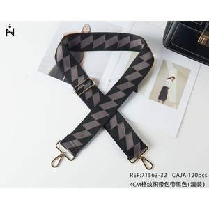 Accesorio de Bolso de Mujer con Correa de Tela Negra con Patrón de Cuadrícula de 4CM ASA DE BOLSO - Product Image 1