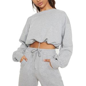 ชุดเซ็ต 2 ชิ้น เสื้อฮู้ดดี้และกางเกงวอร์มผู้หญิงไซส์ใหญ่ รุ่นฤดูใบไม้ร่วง-ฤดูหนาว ปี 2021 ผลิตจากวัสดุรักษ์โลก ระบายอากาศได้ดี น้ำหนักเบา กันลม แห้งเร็ว - Product Image 4