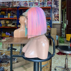 Hot Trending Rainbow Color <b>Bob</b> <b>Wigs</b> Human Hair Lace Front Glueless Short Customized Texture 180% Density Vietnamese Raw Hair - Product Image 1