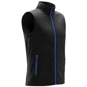 <b>Black</b> Softshell <b>Vest</b> <b>Men</b> Fleece Lined Sleeveless Jacket Zip Up Tall Collar Outdoor Casual Wear <b>Men</b> Polar Fleece <b>Vest</b> - Product Image 2