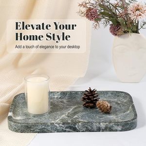 Marble <b>Tray</b>, 12"x8" Natural Marble Vanity <b>Tray</b> for Countertop Bathroom Kitchen Dresser Marble Catchall <b>Trays</b> for <b>Perfume</b> Jewelry - Product Image 3