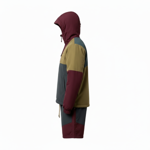 Custom Casual <b>Knee</b> Length Half Zip Windbreaker Tracksuit Men Breathable Lightweight Woven Nylon Hooded Windproof Plain Blank Set - Product Image 3