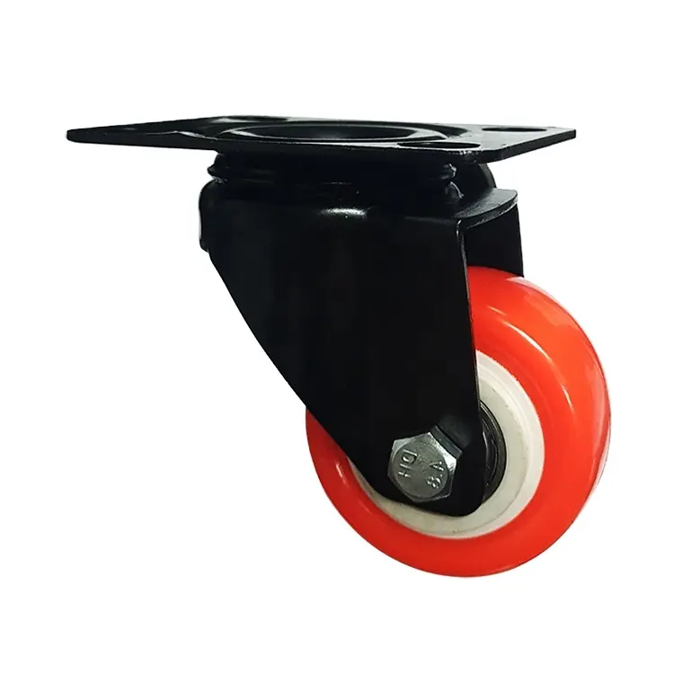40mm 50mm Caster Wheels Double Ball Bearings Swivel Caster Wheels PVC Material Top Plate Light Duty Caster Wheels
