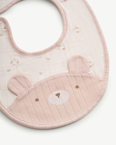 Bavoir pour bébé Mamachéri en modal et élasthanne, bavoir anti-bave pour nouveau-né, imprimé ours, fermeture à boutons-pression, 2 couches, respirant, absorbant, unisexe, ODM Vietnam - Product Image 3