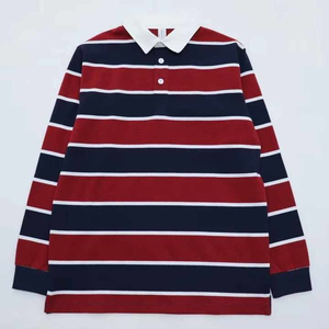 Polo de rugby personnalisé OEM, T-shirt de sport, vêtements d'équipe, 100% coton lourd, respirant, col rond, coupe classique, décontracté, 300g, homme/femme - Product Image 2
