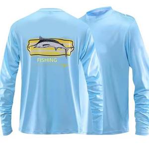 Camisas de Pesca de Manga Larga para Hombre, Estilo Urbano, Spandex/Poliéster, Cuello Redondo, Secado Rápido, Transpirables, Anti-UV, OEM - Product Image 3
