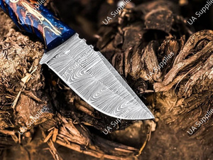 Cuchillo de Supervivencia UA Supplies para Camping y Caza, Hoja Fija de Acero de Damasco, Mango de Piña, Funda Multifunción EDC, 8 Pulgadas - Product Image 6