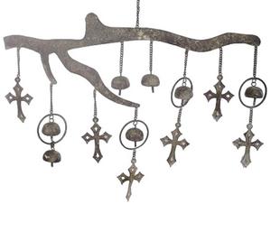 Guirlande de Noël bleue, décoration de fête, artisanale de luxe en tôle, suspendue, moderne, pour extérieur, écologique - Product Image 6