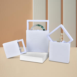 กล่องใส่เครื่องประดับแบบสี่เหลี่ยมผืนผ้า ผลิตจากกระดาษแข็ง พร้อมเชือกผูก  ฟิล์ม PE ใสแบบกำหนดเอง  โลโก้สั่งทำได้  หรูหรา สีดำ - Product Image 6