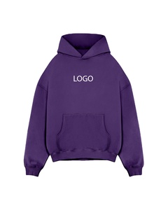 Sweat à capuche OEM pour homme, qualité supérieure, logo personnalisé, coupe ample, violet foncé, molleton épais 500 GSM en coton, pull à capuche - Product Image 2