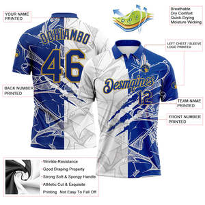Personalized Sublimation Golf Polo 100% Polyester Sports Team Shirt <b>Custom</b> Club Uniform OEM Wholesale Printed Logo Athletic Wear - Product Image 4