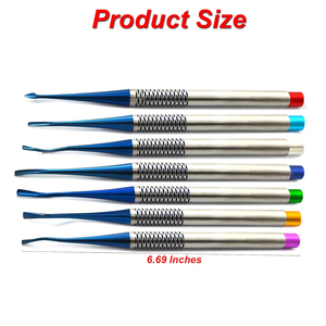 Ensemble de 7 élévateurs radiculaires luxateurs PDL réutilisables en acier inoxydable de qualité allemande, instruments chirurgicaux dentaires manuels ergonomiques pour implants - Product Image 3