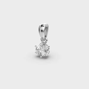 IGI Certified Lab Grown Round Brilliant Diamond Solitaire Pendant 6 Prong Setting in Solid 925 Sterling <b>Silver</b> - Product Image 2