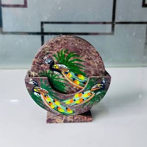 High Quality Religious Design Marble <b>Coaster</b> Set Handmade Polished Durable Home Decor for Tea/Coffee - Product Image 1