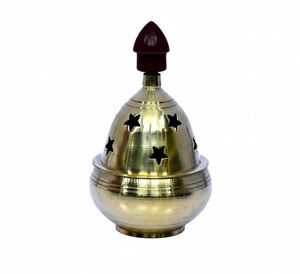 Diya de Latón Akhand con Tapa, Diya con Tapa para Puja, Akhand Diya para Puja, Deepak para Pooja, Deepam, Artículos para Pooja, Dorado 3.4" - Product Image 3