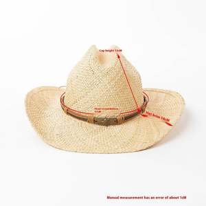Chapeau Fedora en paille naturelle personnalisé, fait main, pour l'été, de haute qualité, durable, léger, couleur et logo personnalisables, pour hommes et femmes - Product Image 2