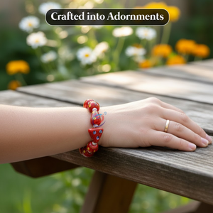 EXCEL EXPORTS - Hilo de Cuentas Decorativas de Vidrio Rojo de 8 Pulgadas | Cuentas de Vidrio Variadas Hechas a Mano para la Fabricación de Joyas y Manualidades - Product Image 4