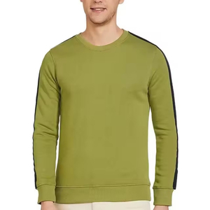 Sweat-shirt décontracté en coton à col rond et coupe classique pour homme, couleur unie, tendance, vente en gros OEM - Product Image 1