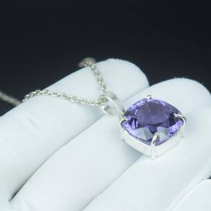 Colgante único de alejandrita en plata de ley 925, piedra preciosa suelta que cambia de color, regalo sorpresa para novia - Product Image 3