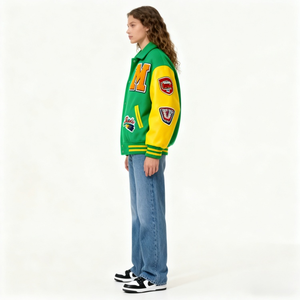 High-Quality Varsity Jacket Men & Women, Custom Embroidery with Leather Sleeves, Baseball Letterman Style - Product Image 4
