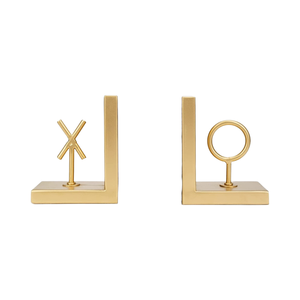 Sujetalibros de Metal Dorado, Resistentes, Decorativos y Modernos, con Base Antideslizante, Elegantes Soportes para Libros para Estantes, Oficina y Hogar - Product Image 1