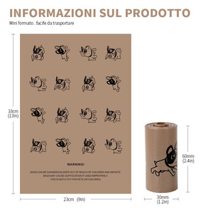 Sacs à déjections canines écologiques en amidon de maïs et PLA, compostables et biodégradables, style simple, 8/18 rouleaux (120/270 pièces) pour chiens et chats - Product Image 3
