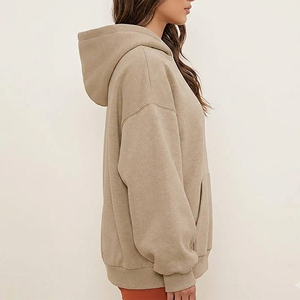 <b>Top</b> Quality Stylish Fit Design Drop Shoulder Streetwear <b>Women</b> Hoodies Solid Color Breathable Heavyweight Cotton <b>Fleece</b> Hoodies - Product Image 5