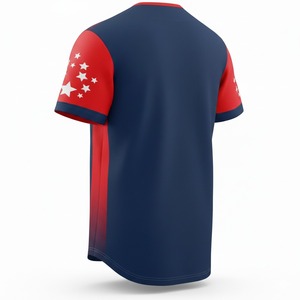 Maillot de baseball unisexe à manches courtes personnalisable, vêtements de sport respirants, 100% polyester, séchage rapide, antibactérien, fabriqué au Pakistan - Product Image 2
