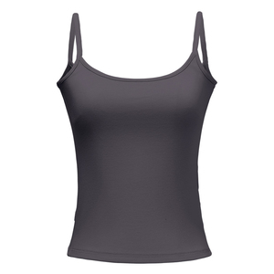 Camiseta sin mangas para mujer, estilo racerback, cuello alto, personalizada, acanalada, ajustada, tipo chaleco de verano, corte slim, deportiva, lisa, gris, camiseta sin mangas acanalada para mujer - Product Image 6
