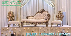 Sofá de boda de lujo para ceremonia de compromiso, sofá de dos plazas de estilo elegante para boda, boda asiática - Product Image 3