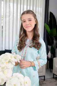 Pakistan High Quality Lawn/Cotton Lace Trim Knee-Length <b>Kids</b> Dresses Trendy Daily Wear Indian/Pakistani Ladies Clothing - Product Image 5