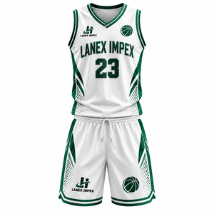 Ensemble de shorts et maillots de basket en gros, uniforme d'équipe personnalisé, vêtements de sport respirants en polyester, impression par sublimation intégrale, logo personnalisé - Product Image 1