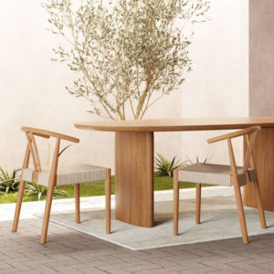 เก้าอี้ทานอาหารดีไซน์ทันสมัยสไตล์มินิมอล โครงไม้แข็งแรงทนทาน พร้อมเบาะเชือกถัก เหมาะสำหรับใช้ในบ้าน โรงแรม ร้านอาหาร - Product Image 1