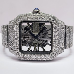 Fully Iced VVS Moissanite Diamond Luxury Digital <b>Automatic</b> Movement Stainless Steel Watch S925 Silver Hip Hop Quartz Watches - Product Image 2