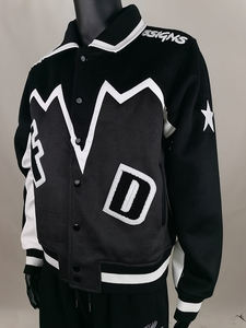 Veste universitaire tendance à col Byron, style streetwear, best-seller, broderies chenille, patchs, vestes d'hiver pour hommes - Product Image 3