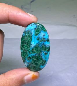 Prix de gros Pierre précieuse naturelle Chrysocolle Malachite de haute qualité, taille ovale, pour la fabrication de bijoux, vert, tailles assorties - Product Image 2