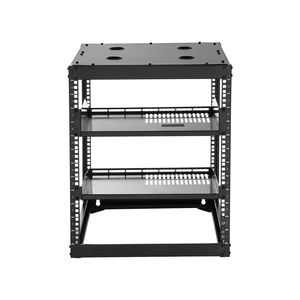 Rack di Rete Open Frame 12U da 23 Pollici di Profondità, Montaggio a Parete/Pavimento, Robusto, a 4 Posti, con Ripiani Ventilati per Data Center - Product Image 6