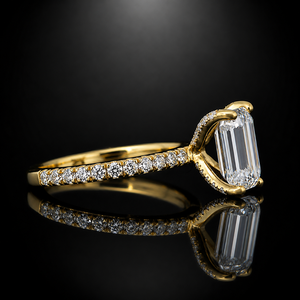 Anillo de Compromiso con Diamante Cultivado en Laboratorio de Corte Brillante Redondo de 2.00 Quilates en Oro Chapado con Certificado IGI para Mujer, Joyería de Alta Calidad - Product Image 2