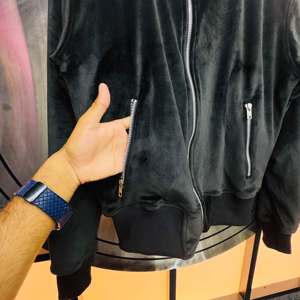Blouson universitaire en laine noire pour homme avec fermeture triple boutonnage, col montant, style décontracté pour l'hiver, imprimé lettres/animaux, style urbain - Product Image 6