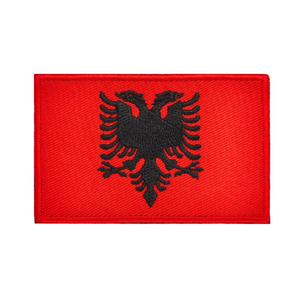Albanie – Vente en gros de patchs brodés de drapeaux nationaux de haute qualité, thermocollants ou à coudre, avec fixation auto-agrippante - Product Image 1
