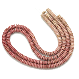 Cuentas Redondas Planas de Rodonita Natural |   Cuentas de Piedras Preciosas Bio Rosa Lisas al por Mayor |   Cadena de 15 pulgadas | Suministros para la Fabricación de Joyería - Product Image 4