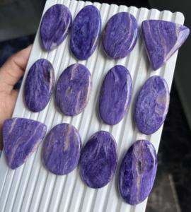 Natural <b>Russian</b> Charoite Cabochon Polished Loose Gemstone High Quality Color Play Jewelry Making Multiple Gemstones Available - Product Image 4