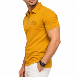 Polo con cremallera personalizado para hombre, premium, cómodo, transpirable, ligero, elástico, moderno, suave, informal, para hombre. - Product Image 3