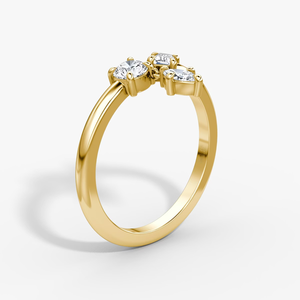 Bague à trois pierres en diamant de laboratoire en or jaune 14 carats, taille marquise, certifiée IGI, bijoux de luxe pour fiançailles, mariage et cérémonie nuptiale - Product Image 6