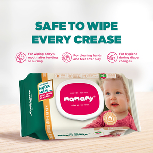 ผ้าเช็ดทำความสะอาดผิวอ่อนโยน 100 ชิ้น MAMAMY CLASSIC ขนาด 200 มม. x 150 มม. ผลิตแบบ OEM/ODM วัสดุไม่ถักทอ ปลอดภัย ป้องกันผื่นแดง - Product Image 5