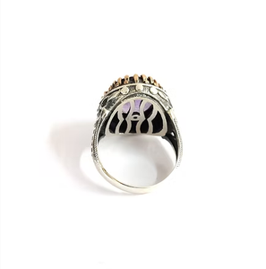 Bold Large Amethyst Stone <b>Ring</b> Sterling <b>Silver</b> Vintage Style <b>Statement</b> <b>Ring</b> Handmade Designer Jewelry - Product Image 4